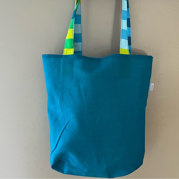Striped Blue, Green and Yellow Tote Bag By Old Navy - Picture 11 of 13